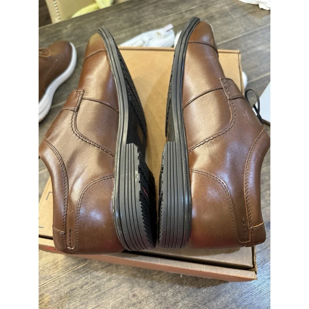 Rockport Taylor‎ Oxford Size 13 Slip Resistant Brown Leather Oxford Cap Toe